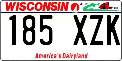 WI license plate 185XZK