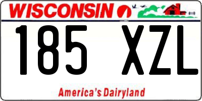 WI license plate 185XZL