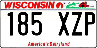 WI license plate 185XZP