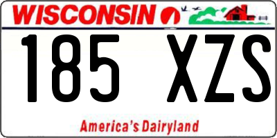 WI license plate 185XZS