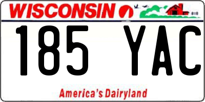 WI license plate 185YAC