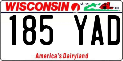 WI license plate 185YAD