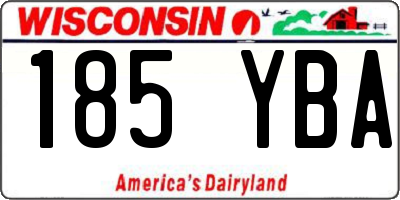 WI license plate 185YBA