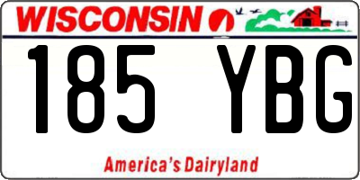 WI license plate 185YBG