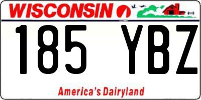 WI license plate 185YBZ