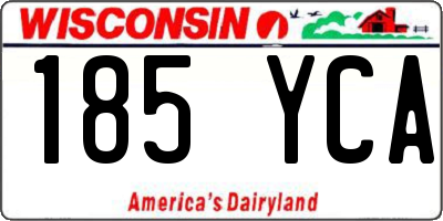 WI license plate 185YCA