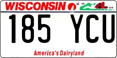 WI license plate 185YCU