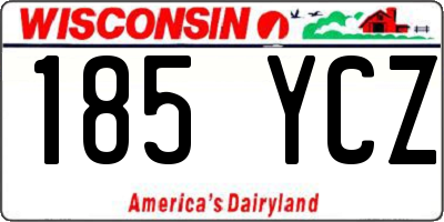 WI license plate 185YCZ