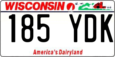 WI license plate 185YDK