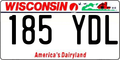 WI license plate 185YDL