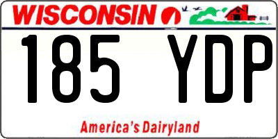 WI license plate 185YDP