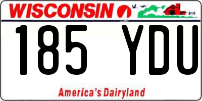 WI license plate 185YDU