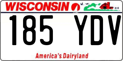 WI license plate 185YDV