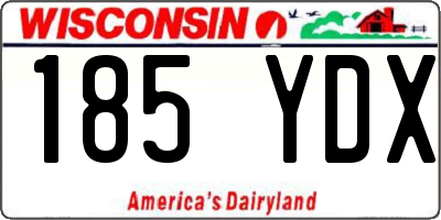 WI license plate 185YDX