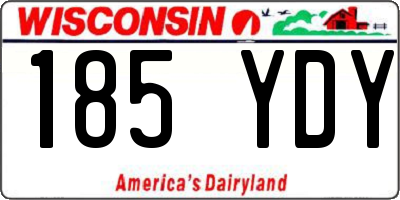 WI license plate 185YDY