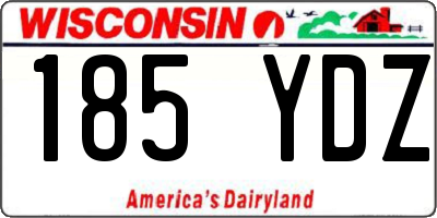 WI license plate 185YDZ