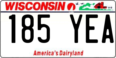 WI license plate 185YEA