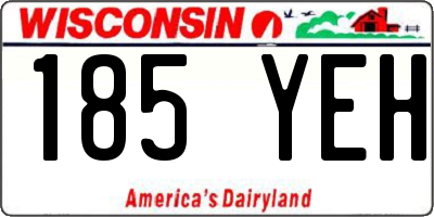 WI license plate 185YEH