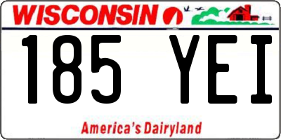 WI license plate 185YEI
