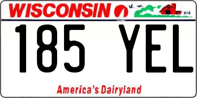 WI license plate 185YEL