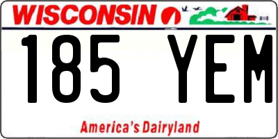 WI license plate 185YEM