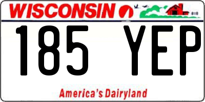 WI license plate 185YEP