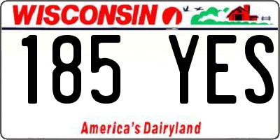 WI license plate 185YES