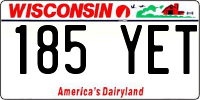 WI license plate 185YET