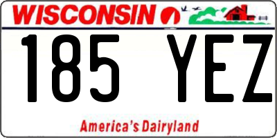 WI license plate 185YEZ
