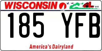 WI license plate 185YFB