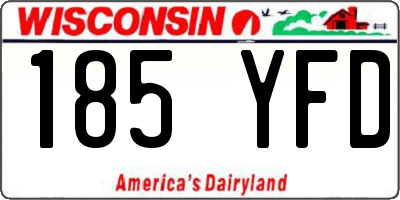 WI license plate 185YFD