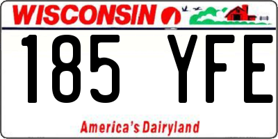 WI license plate 185YFE