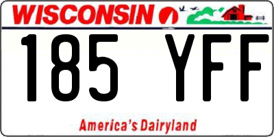 WI license plate 185YFF
