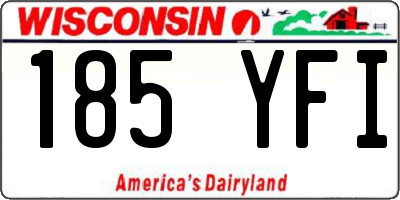 WI license plate 185YFI