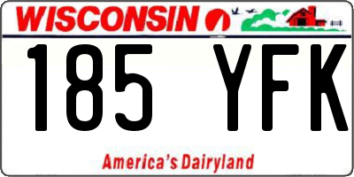 WI license plate 185YFK