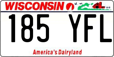WI license plate 185YFL