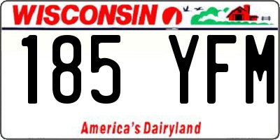 WI license plate 185YFM