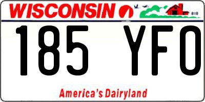 WI license plate 185YFO