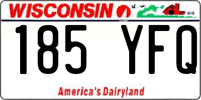 WI license plate 185YFQ