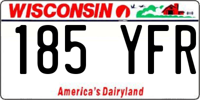 WI license plate 185YFR
