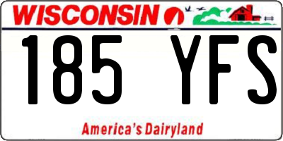 WI license plate 185YFS