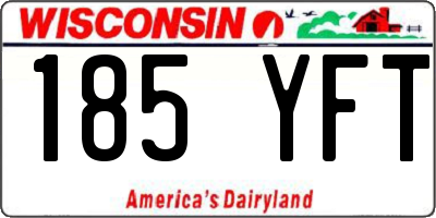 WI license plate 185YFT