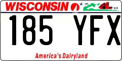 WI license plate 185YFX