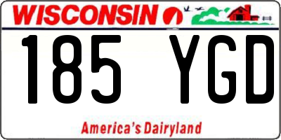 WI license plate 185YGD