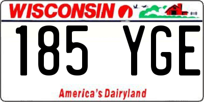 WI license plate 185YGE