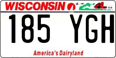 WI license plate 185YGH