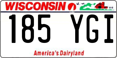 WI license plate 185YGI