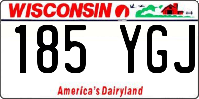 WI license plate 185YGJ