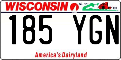 WI license plate 185YGN