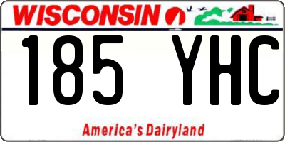 WI license plate 185YHC